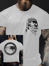 Herren Viking Style Odin & Wolf Bedrucktes T- Shirt zartstils